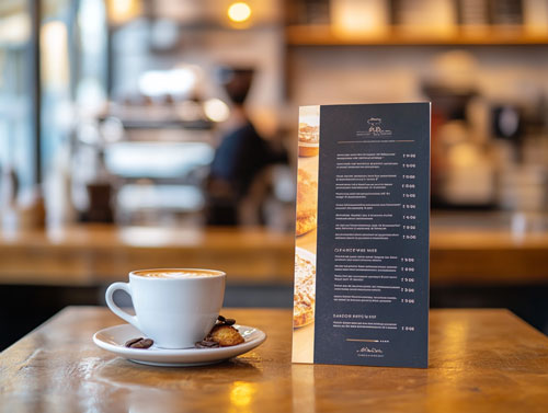 Speisekarten Design für ein Frühstückscafé