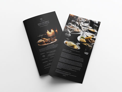 Fine Dining Speisekarte im Leporello-Format