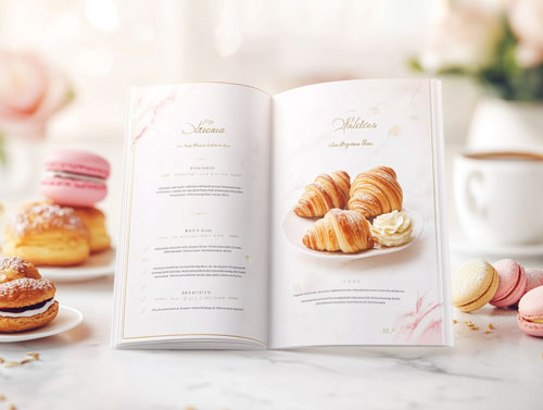 Kleine Speisekarte für ein Café