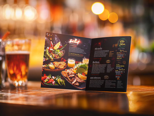 Speisekarte für einen Foodtruck mit mexikanischem Streetfood, Tacos, Burritos