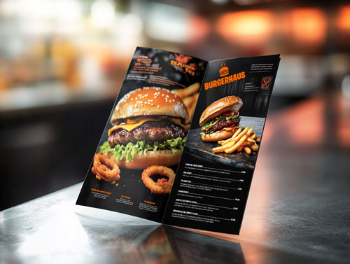 Speisekarte für ein Burger Restaurant, American Diner.